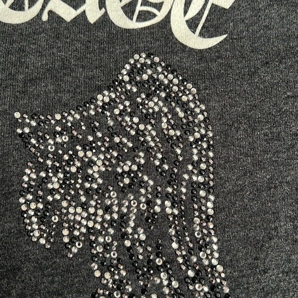 Vintage Chrome Angel rhinestone wing hoodie, size L GUC! - Picture 7 of 7